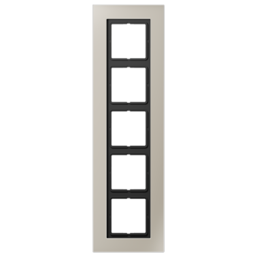 Рамка для серии LS-Plus 5-кратная, благородная сталь