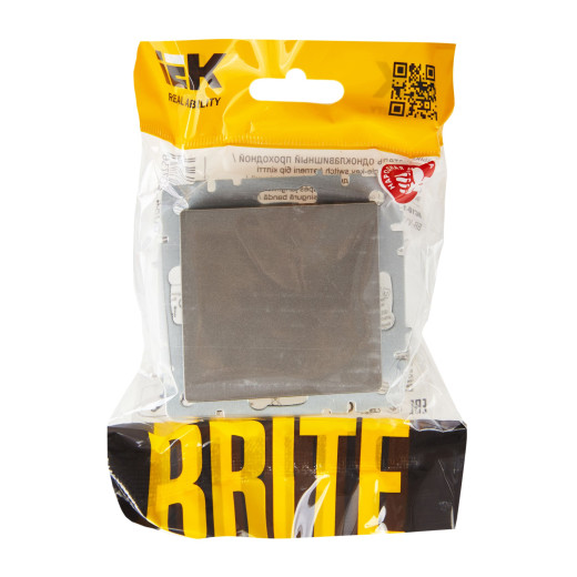 BRITE Выключ. 1-кл. прох. 10А ВС10-1-6-БрС сталь IEK