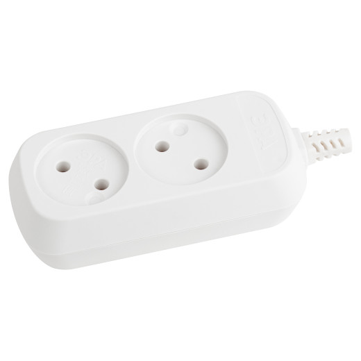 Колодка ЭРА KX-2 2 розетки без зазeмления белая