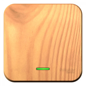 Systeme Electric Blanca наруж Ясень Переключатель 1-клавишный с подсветкой, 10А, 250B, изолир. пластина