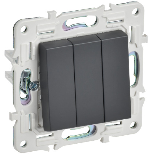 SKANDY Выключ. 3-кл. 10А SK-V11T титан IEK