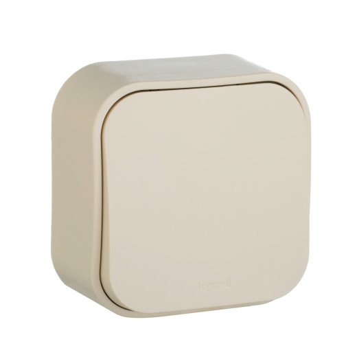 Выключатель одноклавишный - Legrand Quteo - IP20 10А 250В винтовые зажимы накладной монтаж - слоновая кость