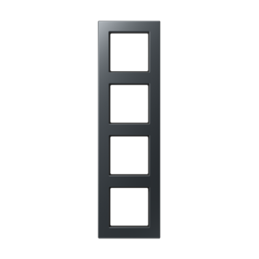 Рамка для вертикальной и горизонтальной установки, 4 поста, термопласт, матовый антрацит, A550