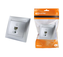 TDM Розетка компьютерная RJ45  серебр. металлик 