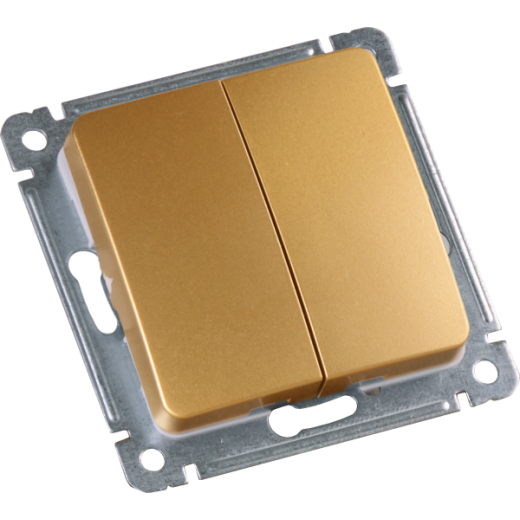 ВС10-451-07 Выключатель скрытой установки, двухклавишный, механизм, цвет золото