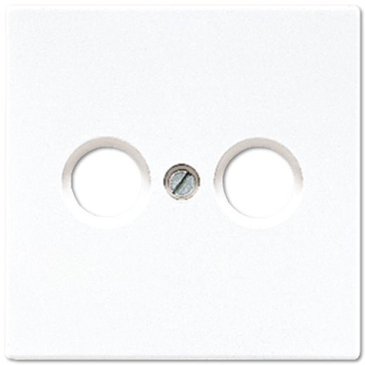 Крышка для TV-FM-розеток, фиксация винтом, термопласт, белый, LS990