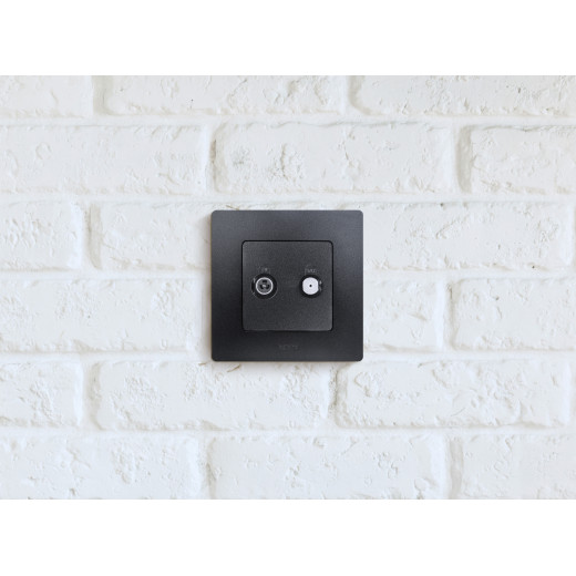 Розетка TV-SAT - Legrand Etika - двухкабельная - антрацит