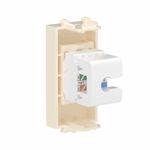 Телефонная розетка RJ-12 без шторки модульная, Avanti, ванильная дымка, 1 модуль