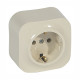 Розетка с заземлением - Legrand Quteo - без шторок IP20 16А 250В винтовые зажимы накладной монтаж - слоновая кость