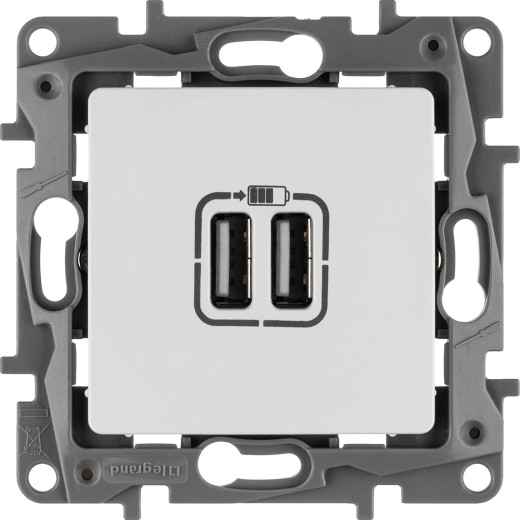 Зарядное устройство USB тип А / тип А - Legrand Etika - 3000мА 15Вт - белый