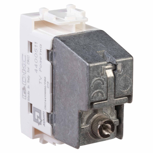 Розетка TV проходная модульная, Avanti, белое облако, 1 модуль