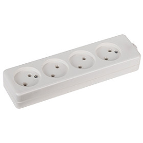 ЭРА Колодка K-4 4 розетки без зазeмления белая