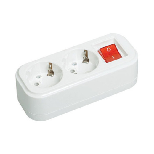 Розетка переносная разб. с выкл. К02В 2 места CLASSIC IEK