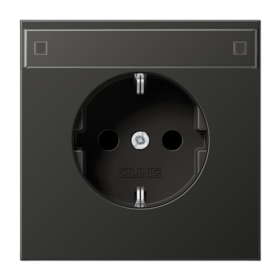 JUNG Штепсельная розетка SCHUKO 16A 250V~ с полем для надписи антрацит