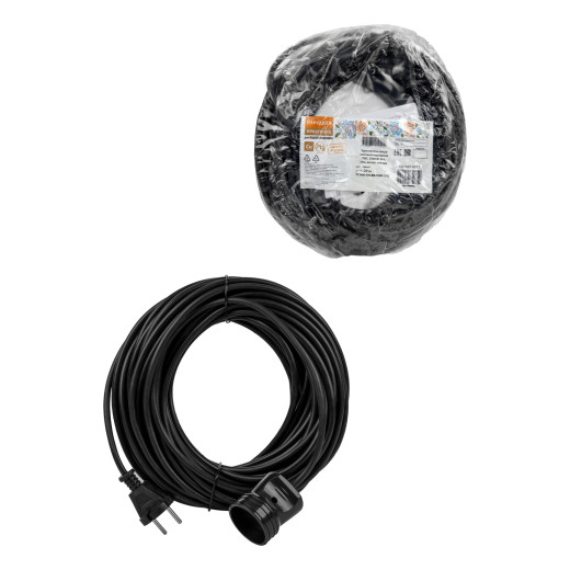 Удлинитель-шнур силовой народный ПВС 3500 Вт б/з, 20м, штепс. гнездо