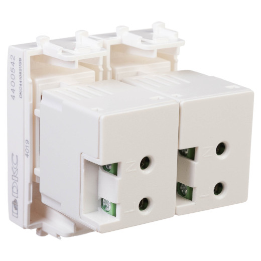 USB зарядное устройство модульное, Avanti, белое облако, 2 модуля, 2.1 А