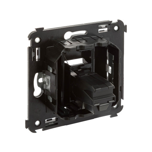 USB 2.0 розетка одинарная в стену, тип А-А, Avanti, черный матовый