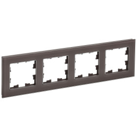 IEK BRITE DECOR Темн.бронза глянц стекло Рамка 4-м РУ-4-2-БрТБ