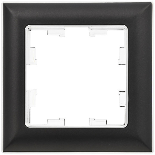 BRITE Рамка 1-мест. РУ-1-Бр хром/черн. IEK