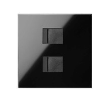 Simon 100 Черный глянец Накладка розетки 2xRJ45