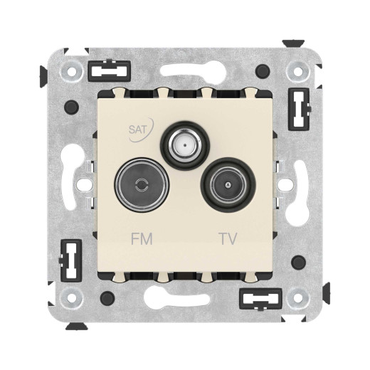 Розетка TV-FM-SAT в стену, Avanti, ванильная дымка