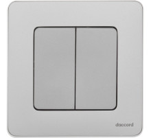 Legrand/Daccord INSPIRIA Алюминий Выключатель двухклавишный 10 AX - 250 В.