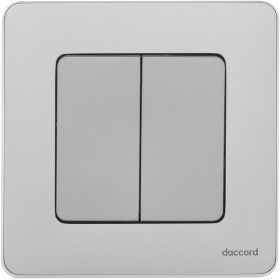 Legrand/Daccord INSPIRIA Алюминий Выключатель двухклавишный 10 AX - 250 В.