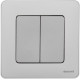 Выключатель двухклавишный - Legrand/Daccord Inspiria - 10АХ 250В безвинтовые зажимы - алюминий