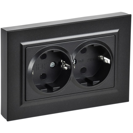 BRITE Роз 2-я с з/к без з/ш пл 16А в сб РСПл12-3-БрЧ чер IEK