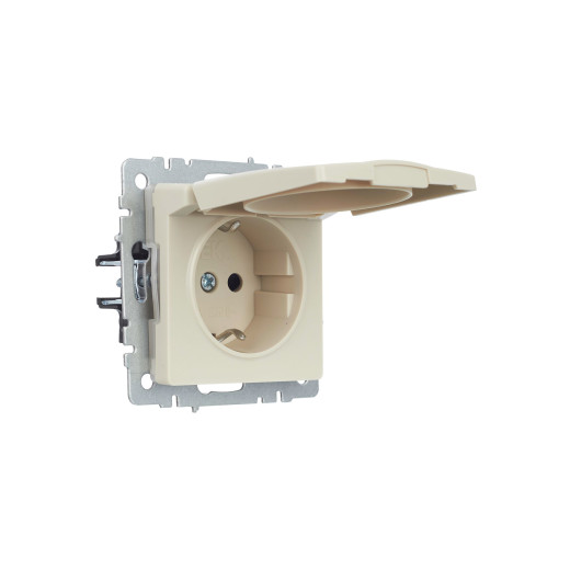 BRITE Роз. с з/к/ш с кр. 16А IP44 РСбш10-3-44-БрКр беж. IEK