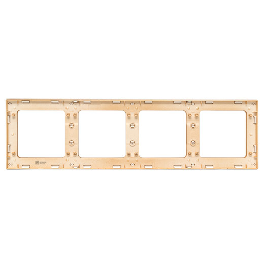 Стокгольм Рамка 4-местная белая с линией цвета шампань EKF PROxima