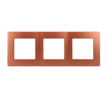 ЭРА Рамка для розеток и выключателей Серия 12 12-5103-14 на 3 поста, Сатин, медь