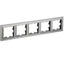 IEK BRITE BASE Сталь Рамка 5-м РУ-5-БрС