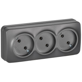 IEK GLORY Роз. 3-я без з/к/ш о/у 10А РС23-2-ХСм сталь м.