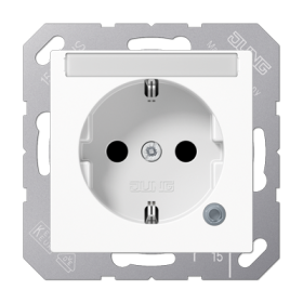 JUNG SCHUKO розетка с полем для надписи 6x46 мм, белая