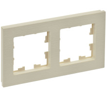 IEK BRITE DECOR Бежевый рифленый Рамка 2-м РУ-2-Бр