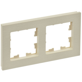 IEK BRITE DECOR Бежевый рифленый Рамка 2-м РУ-2-Бр