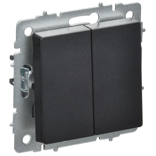 BRITE Выключ. 2-кл. перекр. 10А ВС10-2-3-БрЧ черн. IEK