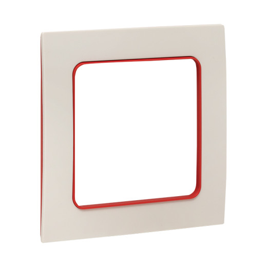 Стокгольм Рамка 1-местная белая с линией цвета красный EKF PROxima