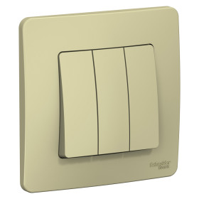 Systeme Electric Blanca внутр Беж Выключатель 3-клавишный (cх.1+1+1), 10А, 250B
