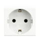 Розетка силовая 2Р+Е, со шторками, Viva, 2 мод., цвет белый