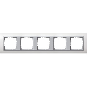 Gira Event Бел.глянц./Алюминий Рамка 5-ая