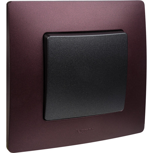 Выключатель одноклавишный - Legrand Etika - 10А 250В безвинтовые зажимы - антрацит