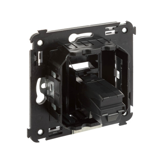 HDMI розетка одинарная в стену, тип А-А, Avanti, черный матовый