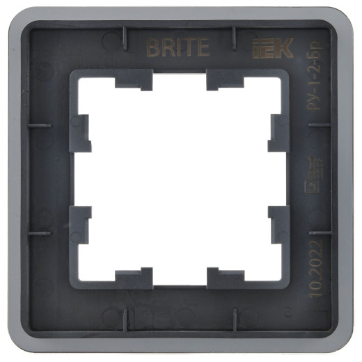 BRITE Рамка 1-мест. РУ-1-2-Бр стекло графит RE IEK