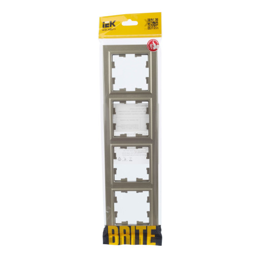 BRITE Рамка 4-мест. РУ-4-БрШ шамп. IEK