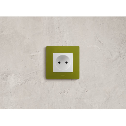 Розетка без заземления - Legrand Etika - со шторками 16А 250В винтовые зажимы - белый