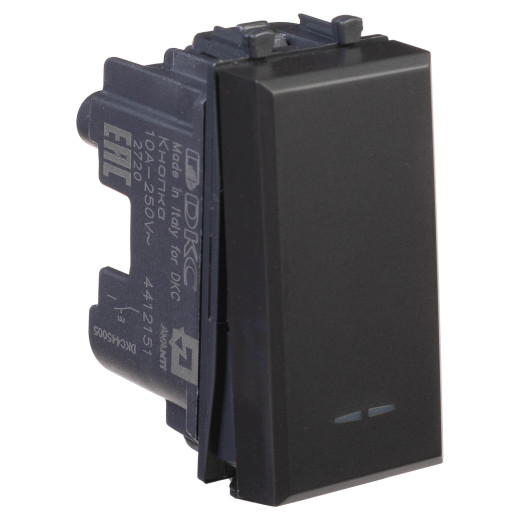 Кнопка модульная, Avanti, черный матовый, 1 модуль