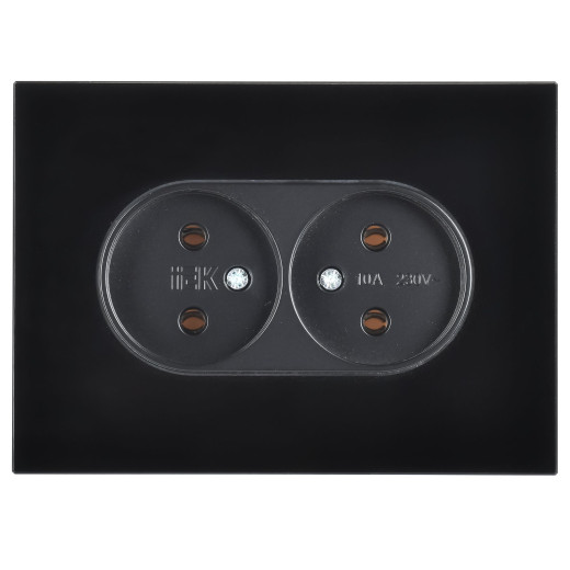 SKANDY Роз. 2-я без з/к/ш стекло 10А SK-R03Bl черн. IEK