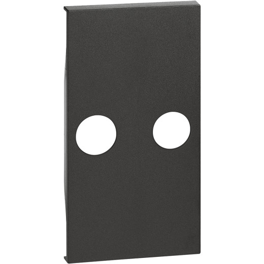 LIVING NOW. Лицевая панель для TV розеток с 2 отверстиями 2 модуля.Цвет Черный.
